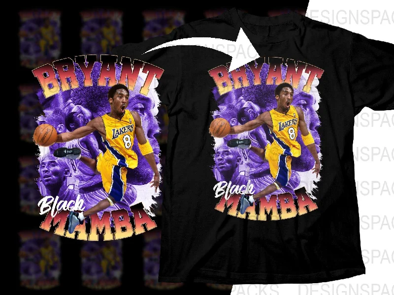 T-Shirt Button-Up-Los Angeles Lakers Legend Kobe Bryant Black Mamba Basketball Player Png Digital Download