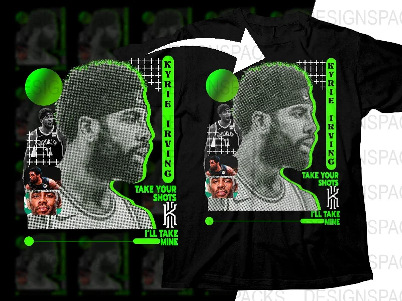 T-Shirt Girls-Kyrie Irving Take Your Shots I'll Take Mine Basketball Superstar Bootleg Png Digital Download