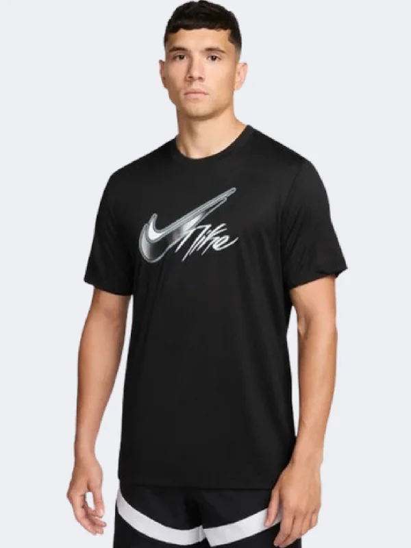 T-Shirt UV Protection-Nike Dri Fit Men Basketball T-Shirt Black