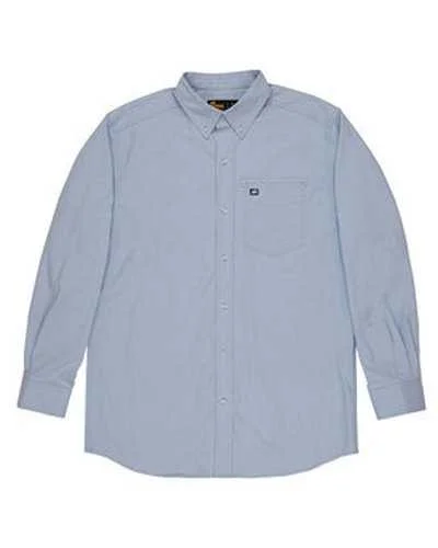 Button Down Shirts Birthday-Berne SH26 Men's Foreman Flex180 Button-Down Woven Shirt - Marled Blue Heron