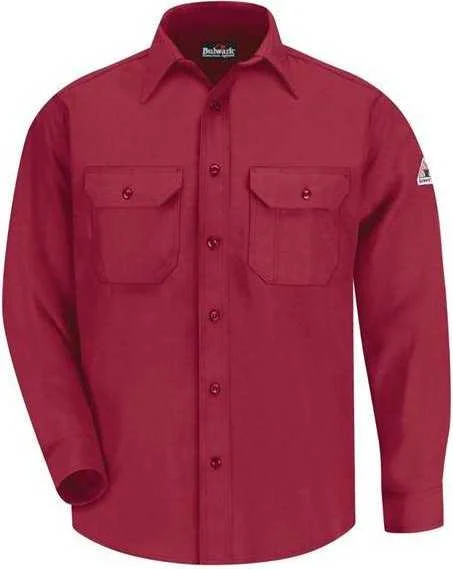 Button Down Shirts Urban-Bulwark SND6L Uniform Shirt - Nomex IIIA - Long Sizes - Red