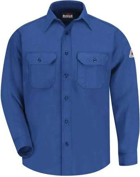 Button Down Shirts Best Seller-Bulwark SND6L Uniform Shirt - Nomex IIIA - Long Sizes - Royal Blue