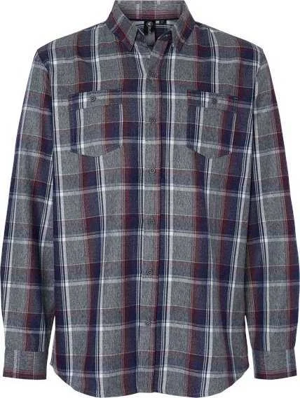 Burnside 8220 Perfect Flannel Work Shirt - Heather Gray Navy