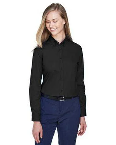 Button Down Shirts Gift-Core 365 78193 Ladies' Operate Long-Sleeve Twill Shirt - Black