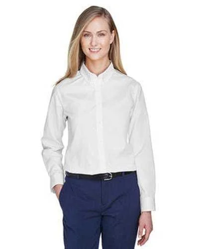 Button Down Shirts White-Core 365 78193 Ladies' Operate Long-Sleeve Twill Shirt - White