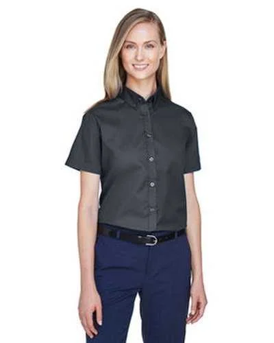 Button Down Shirts Rodeo-Core 365 78194 Ladies' Optimum Short-Sleeve Twill Shirt - Carbon