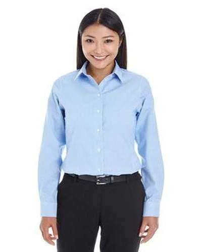 Button Down Shirts Birthday-Devon & Jones DG532W Ladies' Crown Woven Ccollection Royal Dobby Shirt - French Blue