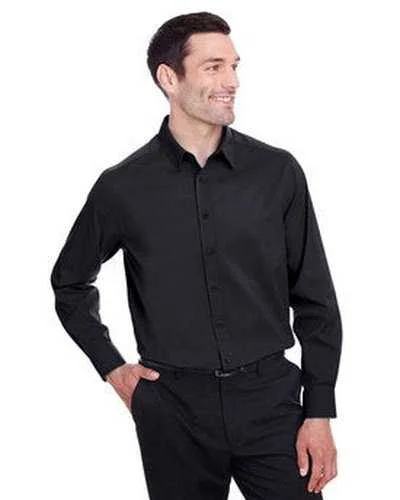 Button Down Shirts Purple-Devon & Jones DG542 Men's Crownlux Performance Stretch Shirt - Black