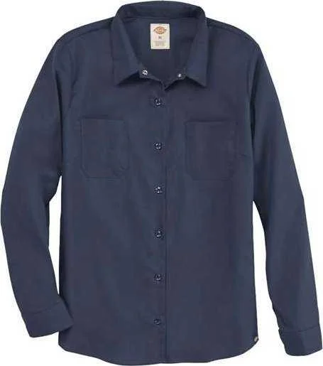 Dickies L5350 Women's Long Sleeve Industrial Work Shirt - Dark Navy