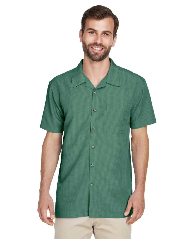 Harriton M560 Men's Barbados Textured Camp Shirt - Palm Green