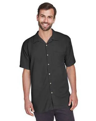 Button Down Shirts Green-Harriton M570 Men's Bahama Cord Camp Shirt - Black