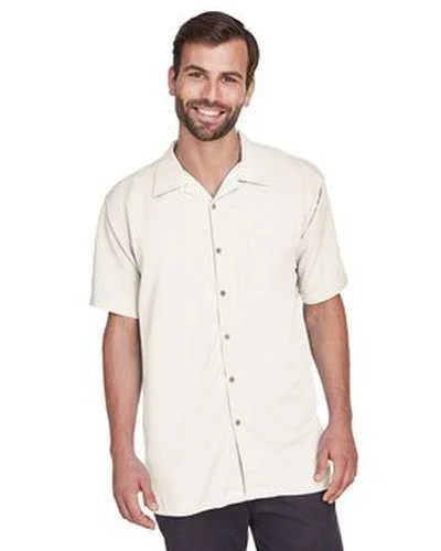 Button Down Shirts Yellow-Harriton M570 Men's Bahama Cord Camp Shirt - Creame