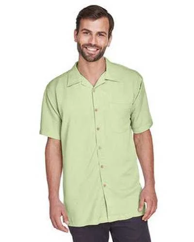 Button Down Shirts Luxury-Harriton M570 Men's Bahama Cord Camp Shirt - Green Mist