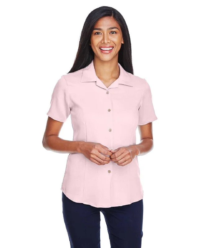 Button Down Shirts Winter Collection-Harriton M570W Ladies' Bahama Cord Camp Shirt - Bluesh