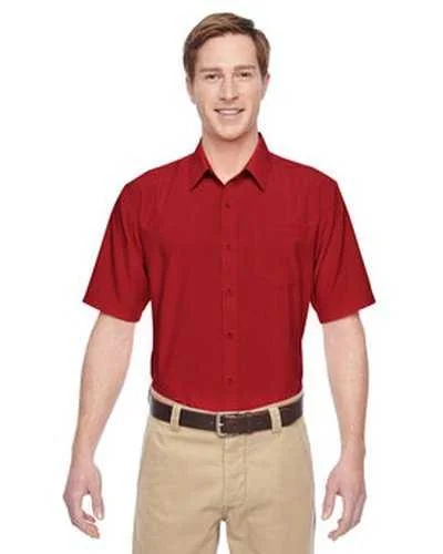 Button Down Shirts New Arrivals-Harriton M610S Men's Paradise Short-Sleeve Performance Shirt - Parrot Red