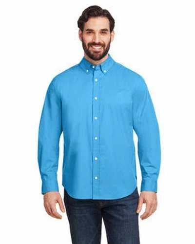 Button Down Shirts Silver-Nautica N17170 Men's Staysail Shirt - Azure Blue