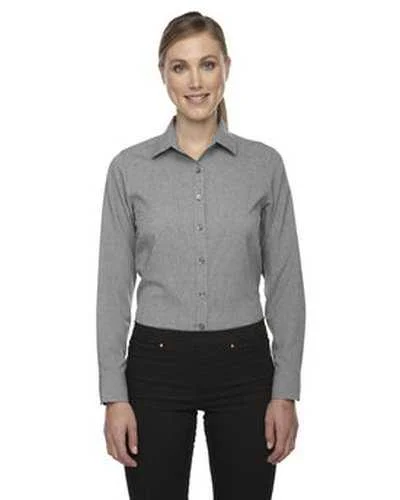 Button Down Shirts Hawaiian-North End 78802 Ladies' Mlange Performance Shirt - Light Heather