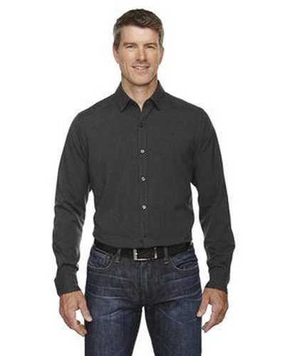 Button Down Shirts Affordable-North End 88802 Men's Mlange Performance Shirt - Carbon Heather