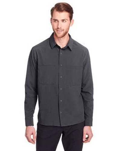 Button Down Shirts Vintage-North End NE500 Men's Borough Stretch Performance Shirt - Carbon