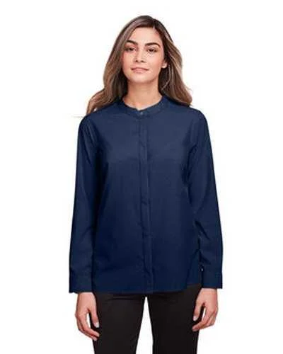 Button Down Shirts Punk-North End NE500W Ladies' Borough Stretch Performance Shirt - Navy