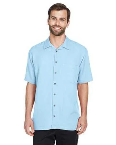 Button Down Shirts Quick-Dry-Ultraclub 8980 Men's Cabana Breeze Camp Shirt - Island Blue