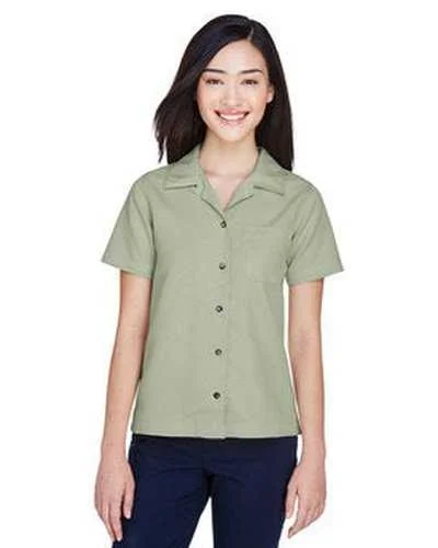 Button Down Shirts Floral-Ultraclub 8981 Ladies' Cabana Breeze Camp Shirt - Sage