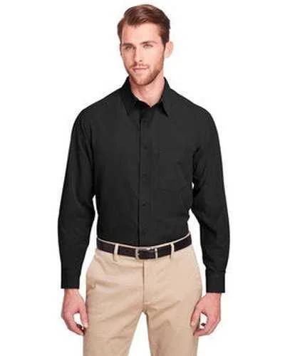 Button Down Shirts Minimalist-Ultraclub UC500 Men's Bradley Performance Woven Shirt - Black