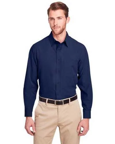 Button Down Shirts Budget-Friendly-Ultraclub UC500 Men's Bradley Performance Woven Shirt - Navy