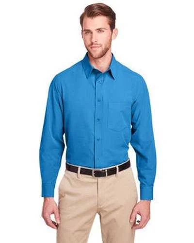 Button Down Shirts Designer-Ultraclub UC500 Men's Bradley Performance Woven Shirt - Pacific Blue