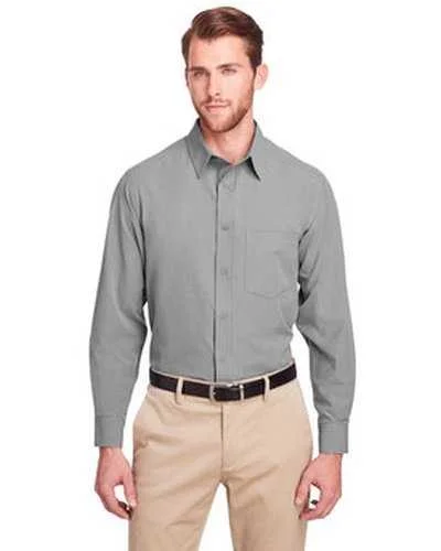 Button Down Shirts Fraternity-Ultraclub UC500 Men's Bradley Performance Woven Shirt - Silver