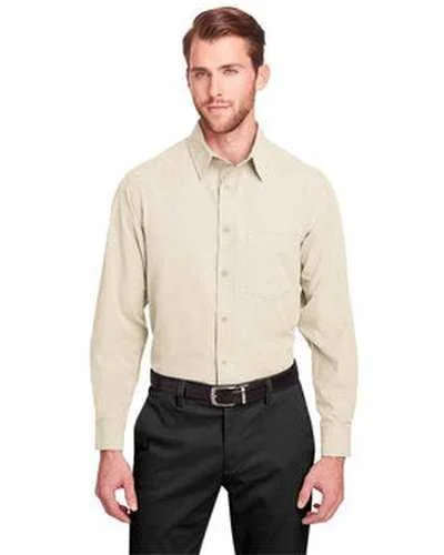 Button Down Shirts Essential-Ultraclub UC500 Men's Bradley Performance Woven Shirt - Stone