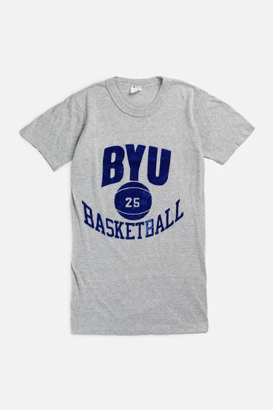 T-Shirt Sports Fan-Vintage BYU Basketball Tee - Women's XS