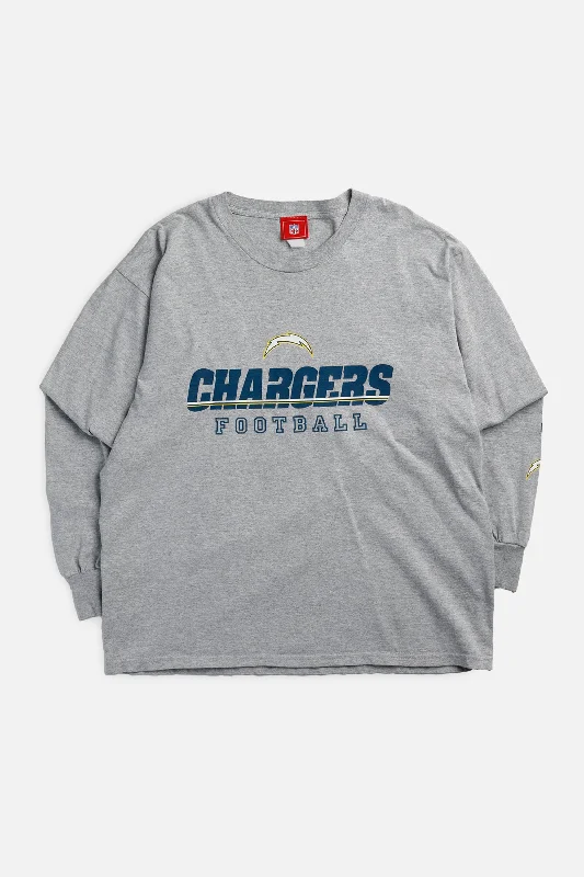 T-Shirt Cyber Monday-Vintage LA Chargers NFL Long Sleeve Tee - L