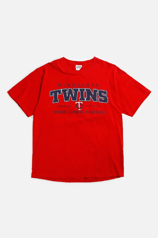 T-Shirt Button-Up-Vintage Minnesota Twins MLB Tee - L