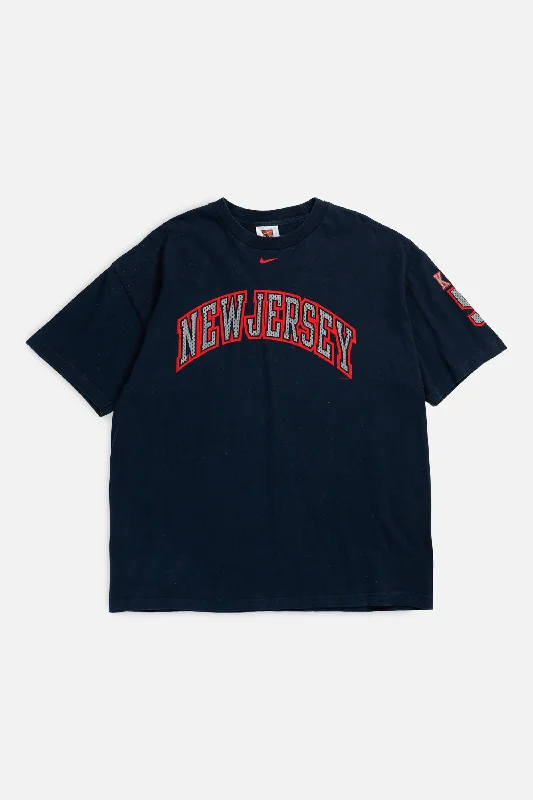 T-Shirt Slogan-Vintage New Jersey Nets NBA Tee - L