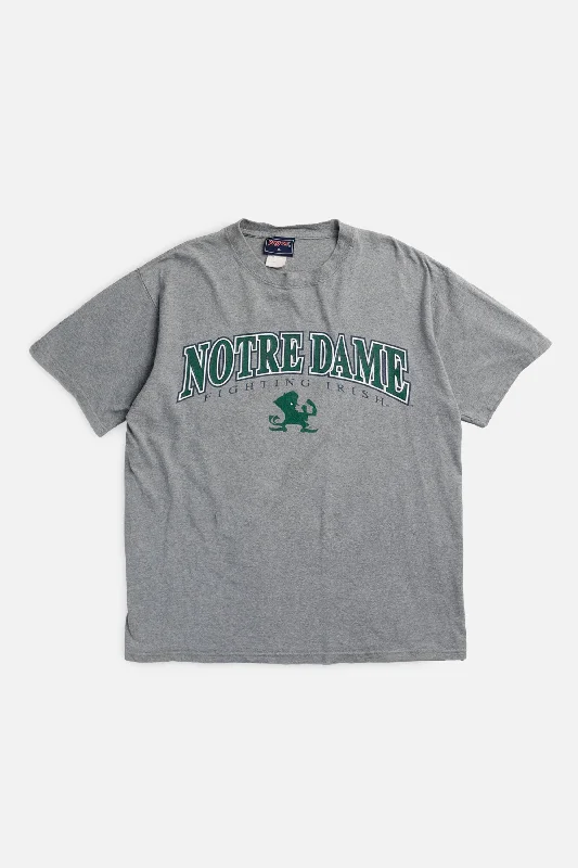 T-Shirt Number-Vintage Notre Dame Fighting Irish Tee - M